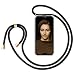 Produktbild ZhinkArts Handykette kompatibel mit Huawei P20 Lite - Smartphone Necklace Hülle mit Band - Handyhülle Case mit Kette zum umhängen in Schwarz - Gold