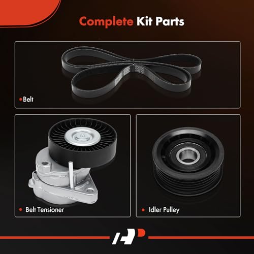 A-Premium Engine Serpentine Belt Drive Kit Compatible with Mercedes-Benz C240, C280, C320, C43 AMG, E320, E430, S430, S500, G500, SL500, SLK320, CL500, CLK320, CLK430, CLK55 AMG & Chrysler Crossfire by A-Premium - Image 3