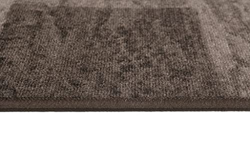 TAPISO Anti Rutsch Teppich Läufer rutschfest Brücke Meterware Modern Dunkelbraun Braun Viereck Geometrisch Design Flur Küche Wohnzimmer… – Ansicht 5