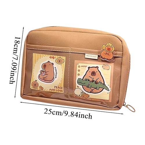 Generisch Capybara Pencils, 12 przegródek, szerokie otwarcie, śliczna torba Capybara na artykuły szkolne, organizer na artykuły szkolne, dla dzieci, urodziny, ukończenie szkoły, prezent wielkanocny