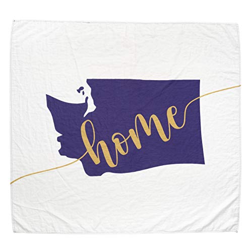 Image of Twig & Bale Washington Baby Blanket Organic Cotton Muslin Swaddle Blanket - 47" x 43" - Fans of Washington Huskies Baby Gift for Boys Girls Newborn Receiving Blankets