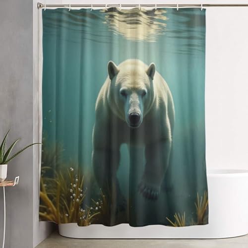 Rideau de douche moderne lavable en machine 152 x 183 cm ours - 8