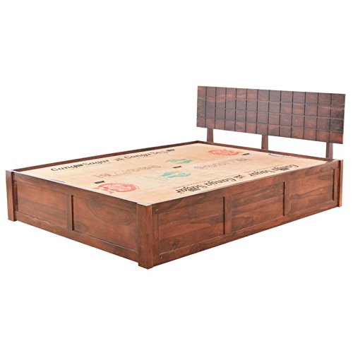 Roman Living Sheesham Storage Queen Size Bed Amazon.in Home & Kitchen