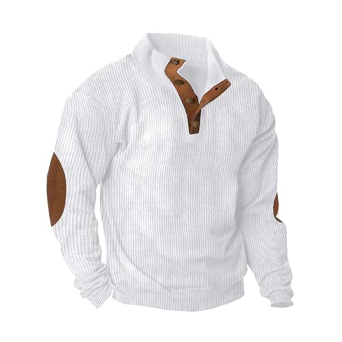 Dudlle Men's Sweaters, Dudlle Men's Sweaters, Outdoor Casual Cable Knit Pullover (White,L)