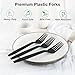 Dealusy 360 Count Extra Heavy Duty Black Plastic Forks Disposable, BPA-Free, Heat Resistant, Solid and Durable Disposable Forks Bulk, Premium Plastic Forks heavy duty for Party Supply