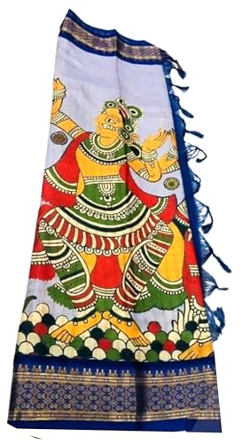 Generic blue bhagalpuri silk saree – image 2