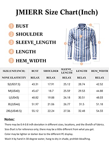 Jmierr Men's Casual Stylish Long Sleeve Button-Down Shirts Cotton Linen Striped Business Dress Shirts Summer Beach Shirt Vacation Outfits For Men 2023, Us 40(M), Sky Blue And White Stripe #TOP5