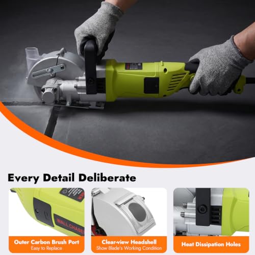 Miniatura 8 de Fresadora De Muros 4000 W 7500 R Min, Máquina De Corte De Pared De Hormigón Con Hoja De Sierra, Bomba De Agua, Cazador De Pared Eléctrica