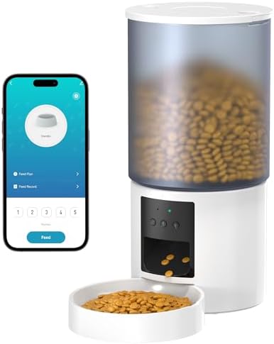 Comedero Gato Automatico WiFi: Dispensador Comida Gatos/Perros co...