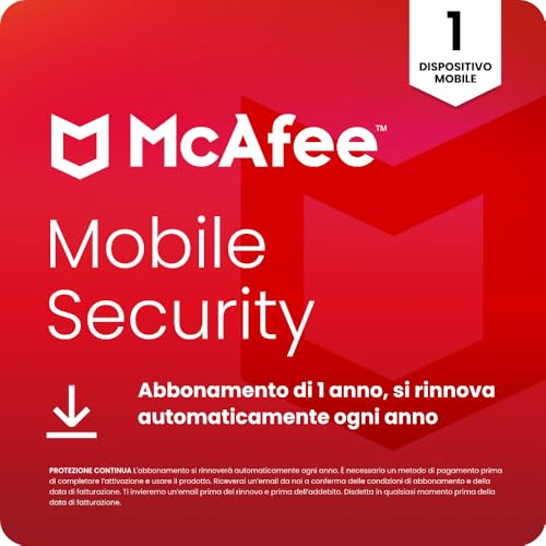 McAfee Mobile Security 12 mesi App per la sicurezza dei dispositivi mobili Download digitale