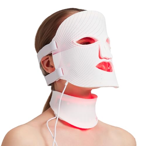 Red Light Therapy Mask for Face and Neck, 7 Colors with NIR Led F...