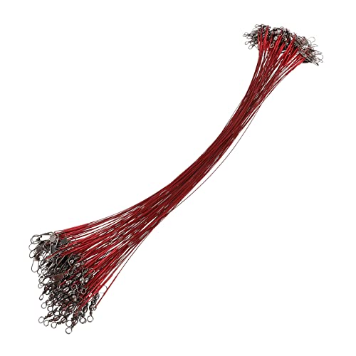 Anneome Fishing Rigs Tackle 100 Pcs Wire Trace Leader with Pin Versatile Fishing Wire Leaders