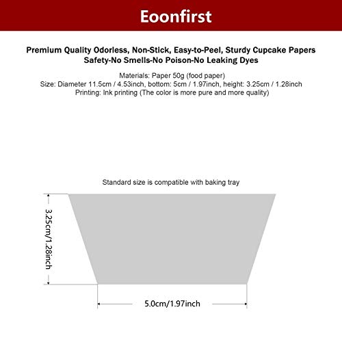 Eoonfirst Standard Size Baking Cups 200 Pcs (Klein Blue) #TOP2
