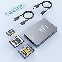 10Gbps CFExpress Type B Card Reader - 5 in 1 USB C&USB A CFexpress/XQD/SD Card Reader for CFexpress Type B+SD 3.0 Card+XQD Card Reader, CFexpress Adapter Memory Card Reader for Wins/Mac/Linux/Android
