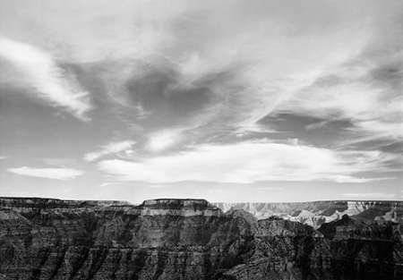 The Poster Corp Ansel Adams – Canyon edge low horizon clouded sky Grand Canyon National Park Arizona 1941 Fine Art Print (25.40 x 35.56 cm)