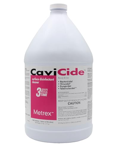 Metrex CaviCide Surface Disinfectant Cleaner 13-1000 Multi-Purpose Disinfectant Decontaminant & Cleaner for Medical Devices NICU Operating Rooms Patient Care Areas Labs Schools 1 Gallon