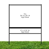 Real Estate Yard Sign Metal H-Frame (Pack of 1), Easy Slide-In Open House Signs for Real Estate, Dur