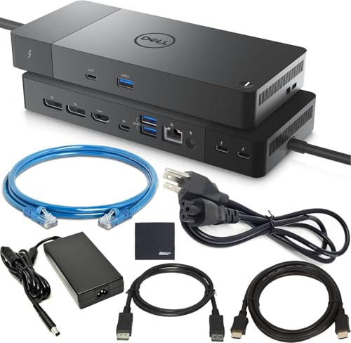 Dell Pro Thunderbolt 4 Smart Dock SD25TB4 130W Power Delivery Includes Zoomspeed Display Port Cable + Zoomspeed HDMI Cable + Ethernet Cable + Cleaning Cloth + Supports Up to Four 4K 60Hz Displays