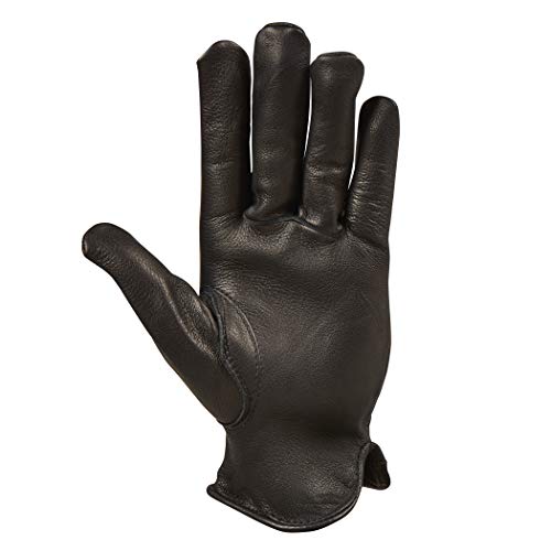 Saranac Poygan Premium Deerskin Men's Gloves, Black, Large - Unlined Full Grain Soft Leather Work Gloves With Ergonomic Design, Reinforced Index Finger - Premium Men’s Leather Goods… #TOP1
