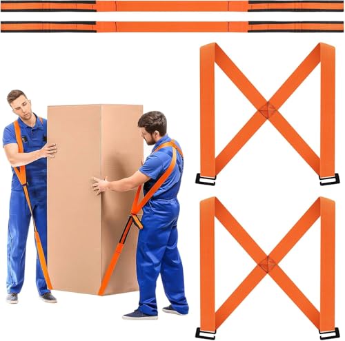 Lifting Straps for Movers,2 Pcs Anti-Slip Moving Straps Carrying,2-Person Shoulder Strap,MovingComfortable Shoulder Heavy Object Moving,Load 100Kg for Heavy Objects,Goods, Furniture