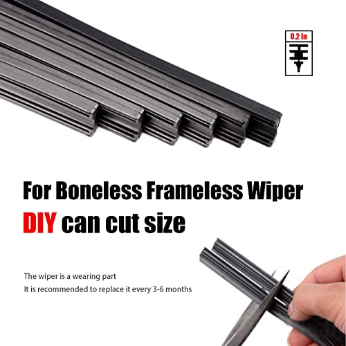 Dewkou Pack-4 Windshield Wiper Blade Refills 26In, Black Car Wiper Blade, Universal Silicone Frameless Windshield Wiper Blade Refills For Most Cars Buses Vans Trucks #TOP6