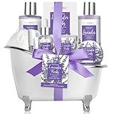 Valentine's Day Gift for Women, Spa Gift Basket for Women, 8pcs Lavender Spa Kit Set with Body Wash, Bubble Bath, Scrub, Bath & Beauty Skin Care Gift Sets, Christmas Gifts Set for Women, Her, Mom