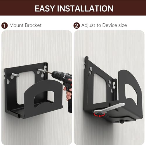 IRONDIY Cable Box Mount,Adjustable Wall Mount Holder for Small and Narrow Devices Like Cable Boxes,DVD Players,Modems,Streaming Media Devices and Other Media Players