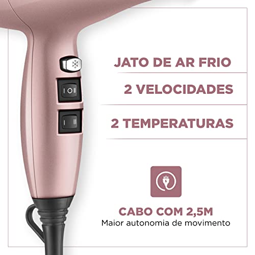 Secador de Cabelo By Juliette, Mondial, Golden Rose, 2000W, 220V - SCP-JU-01