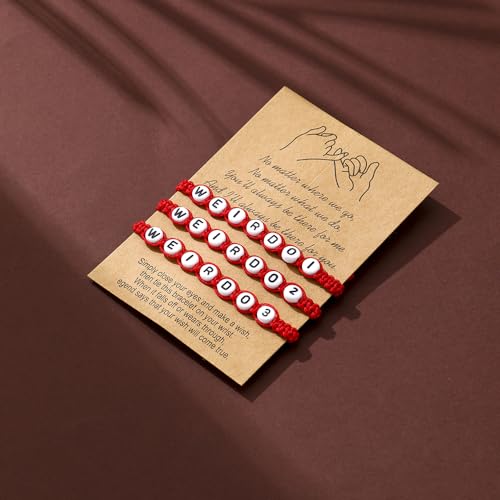 Weirdo BFF Friendship Bracelets for 3 Handmade CHISMOSA Matching String Bracelets for Best Friends Couples Women Men2