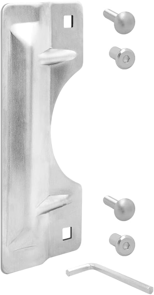 "Nuk3y Door Latch Guard Protector Stainless Steel for Out Swing Doors (Stainless Steel, 3"" x 11"")"