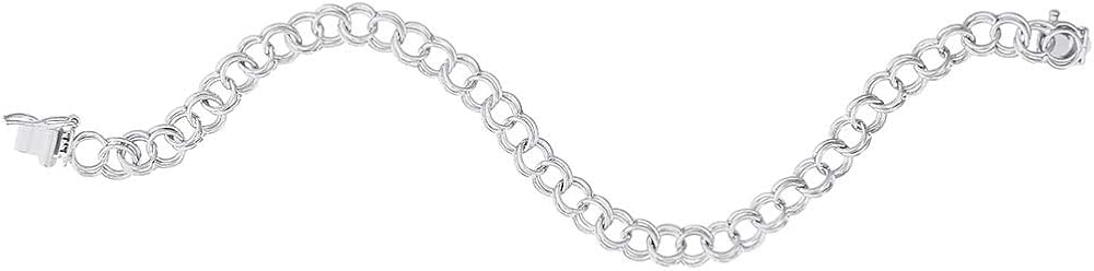 Rembrandt Charms Double Link Curb Classic Charm Bracelet with Box & Safety Clasp 925 Sterling Silver Bracelet - 7 In.: Clothing, Shoes & Jewelry