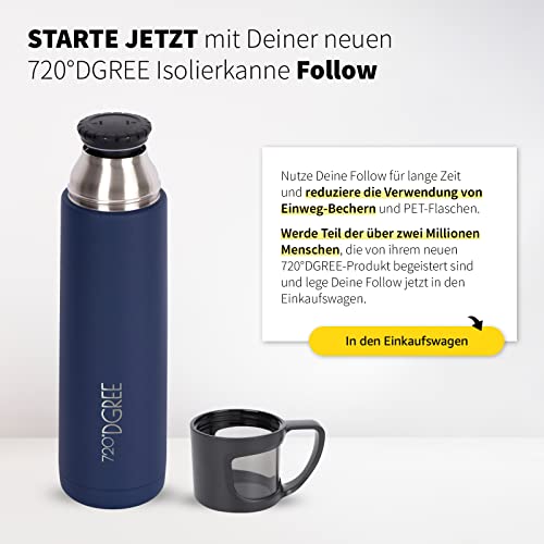 Isolierflasche 1 Liter 720°DGREE Thermoskanne mit Becher