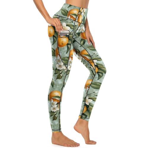 Legging d'entraînement avec poches Novastar pour femme pantalon de yoga fleuri contre les irritations