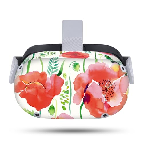 Head Case Designs Officially Licensed Ninola Red Flower Assorted Vinyl Sticker Skin Decal Cover Compatible with Meta Quest 2