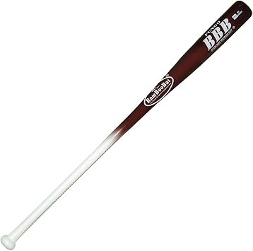 BAMBOOBAT by Pinnacle Sports Equipment INC. Adult Fungo Infield/Outfield Bamboo Baseball Bat, White Handle/Maroon Barrel, 34"