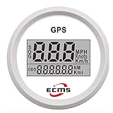 Lunette: 316L 52mm Indicateur de vitesse GPS LCD Digital de 2 pouces for moto/bateaux marins/véhicule IP67 imperméable LED étanche