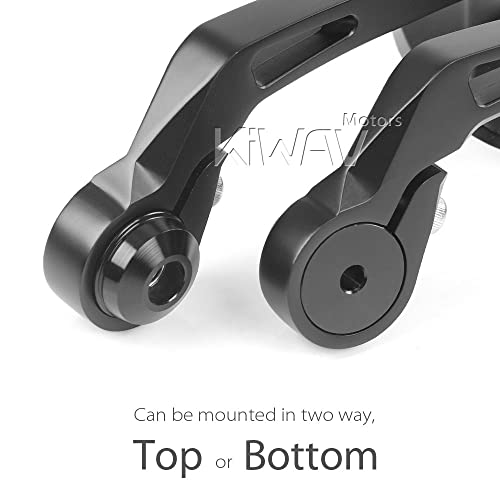 KiWAV Bar End Mirrors Ultra Black compatible for Triumph Air-Cooled Motorcycles