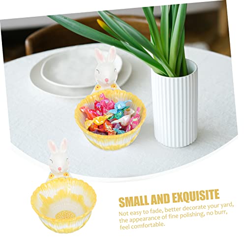Gogogmee Rabbit Basket Home Décor Decor Car Decoration Easter Candy Bowl Small Bunny Model Ice Cream Bowls Food Storage Bowl Easter Rabbit Decor Easter Bunny Ceramic Basket Decor #TOP1