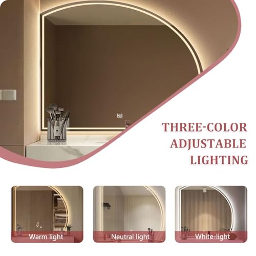 Miroir de bain LED 3 couleurs variable et désembueur