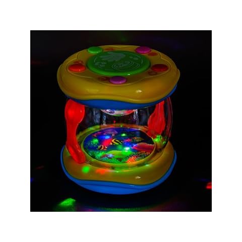 PALESTRAKI Small colourful drum for toddlers. Travel toys for toddlers on plane. Ocean drum in handy dimension on the go. Pocket toy for 1 year old girls and boys. Birthday gift for baby Cover
