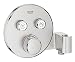Produktbild Grohe Grohtherm Smartcontrol, Brause-und Duschsysteme - Thermostat mit 2 Absperrventilen und integriertem Brausehalter, supersteel, 29120DC0