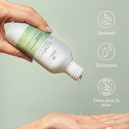 Wella Professionals ELEMENTS Calming Shampoing apaisant sans sulfate pour cuir chevelu sec ou délicat - Douceur & Brillance - Enrichi en Aloe Vera - Recharge 1L