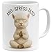OM3&reg; Alpaka Anti-Stress Kaffee-Tasse mit Spruch - lustige Keramiktasse Namaste-Motiv - Lama Yoga Tiermotiv - Keramik Becher - 325ml - Beidseitig Bedruckt - Weiss