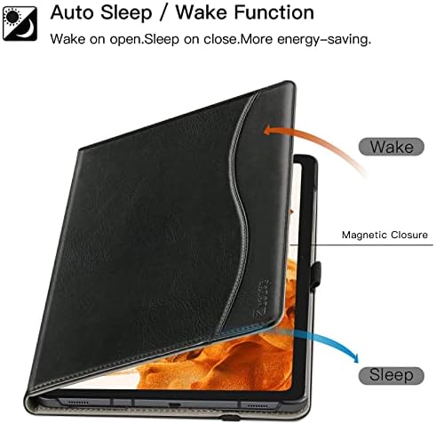 ZtotopCase Case for Samsung Galaxy Tab S7/S8 11 Inch 2020/2022, Premium PU Leather Folio Case Cover for Samsung Galaxy Tablet S7/S8, Black