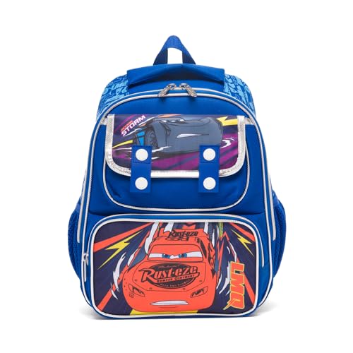Ruz - Cars 12 Inch Pre-School backpack with Padded Back and Adjustable Straps, Medium, Blue, A28228