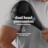 Homedics Handheld Back Massager with Heat, Deep Tissue Percussion Massager for Neck, Shoulders & Body, 4 Custom Attachment Sets, Dual Node Massage, 3 Speeds, Comfort Grip Handle, Twin Percussion Pro
