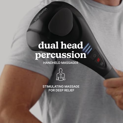 image for Homedics Handheld Back Massager, Dual Heated Nodes, Neck, and Body Per