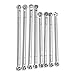 8PCS Aluminum Alloy Link Rod, Metal Full Link Rod Tie Lever Set Compatible with MN86 Series Model RC Car(Silver)