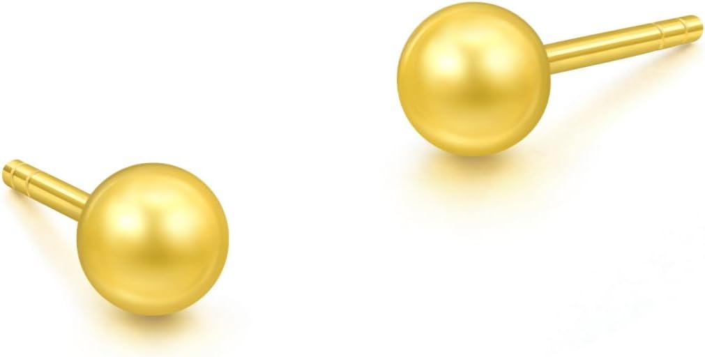 CHOW SANG SANG 999.9 24K Gold Essence Pearl Shaped Stud Earrings for Women 95441E