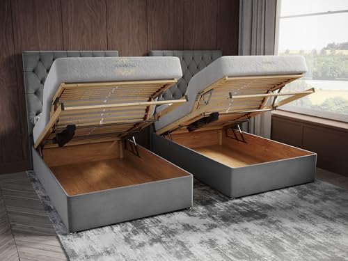 Image of Sosoftbeds 3ft Adjustable Ottoman Bed (Ascot Weave Sand)
